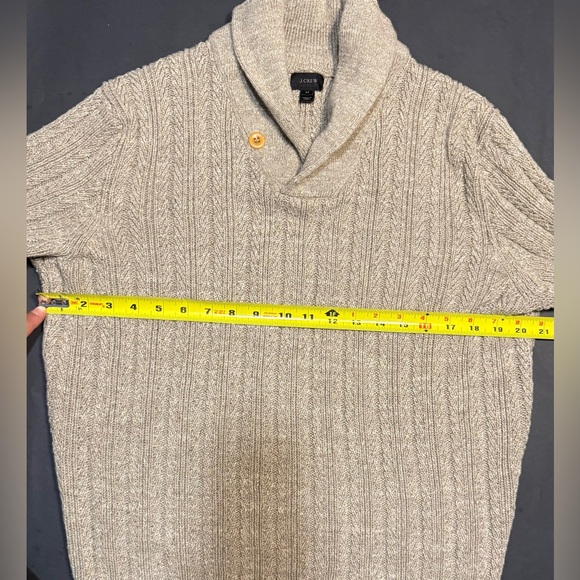 J Crew Mens Ecru Cable Knit Cotton Sweater - Picture 6 of 10